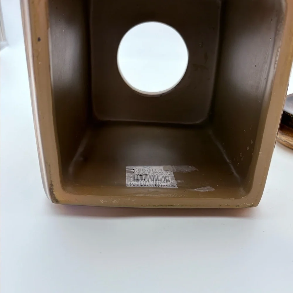 Veratex Gold and Brown Decorative Tissue Cover and Soap Dish